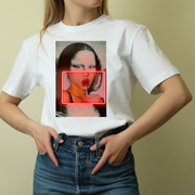 Neon Mona Lisa Lollipop Graphic Tee – Premium White Cotton T-Shirt