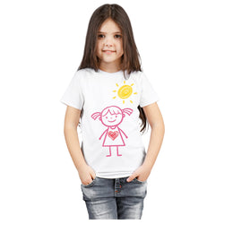 Kids' Happy Sunshine Girl Doodle T-Shirt