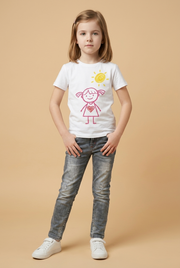 Kids' Happy Sunshine Girl Doodle T-Shirt