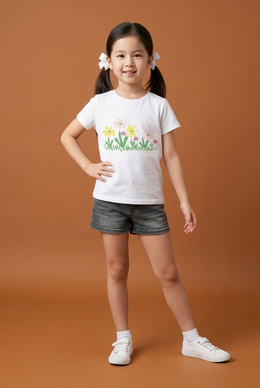 Hand-Drawn Spring Flowers Kids' T-Shirt