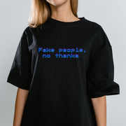 Retro Glitch Text Graphic T-Shirt