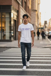 Retro Pixel Text Graphic Tee – White