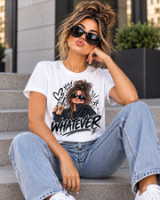 Whatever Women’s Graphic T-Shirt – Black & White