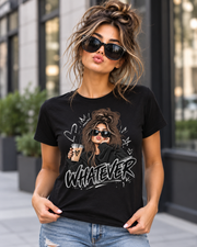 Whatever Women’s Graphic T-Shirt – Black & White