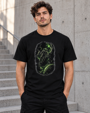 Neon Orbit Men’s Graphic T-Shirt – Black