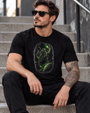 Neon Orbit Men’s Graphic T-Shirt – Black