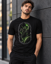 Neon Orbit Men’s Graphic T-Shirt – Black