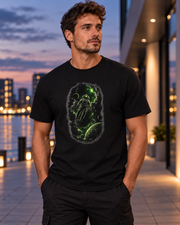 Neon Orbit Men’s Graphic T-Shirt – Black