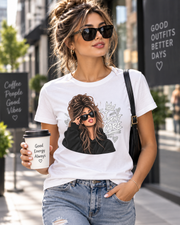 I Don’t Care Women’s Graphic T-Shirt – Black & White