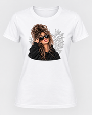 I Don’t Care Women’s Graphic T-Shirt – Black & White