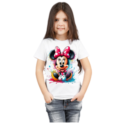 Premium Watercolor-Style Minnie Mouse Kids Tee