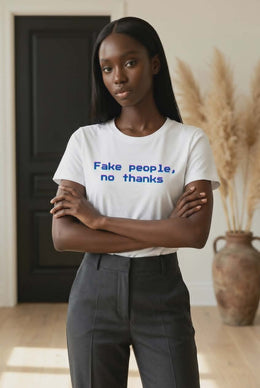 Retro Glitch Text Graphic T-Shirt