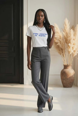 Retro Glitch Text Graphic T-Shirt