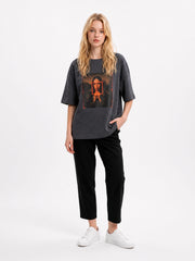 Neon Muse Oversized Graphic T-Shirt – Dark Grey